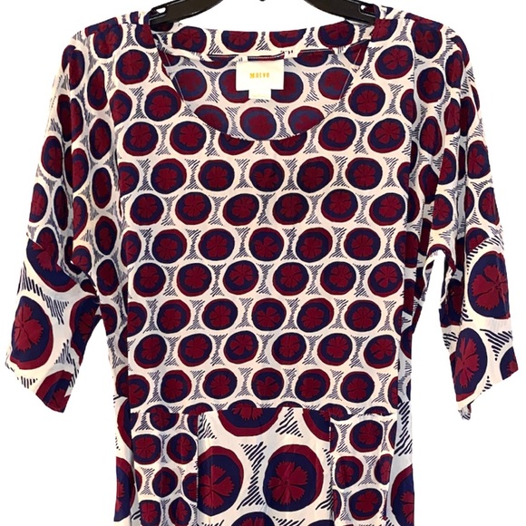 ANTHROPOLOGIE Maeve Silk Floral Geometric Dress Size 2 - Picture 9 of 13